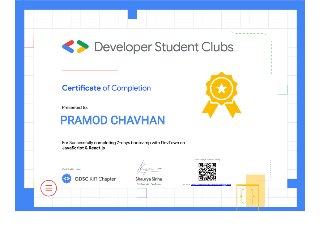 JavaScript & React.js Bootcamp — DevTown / GDSC KIIT