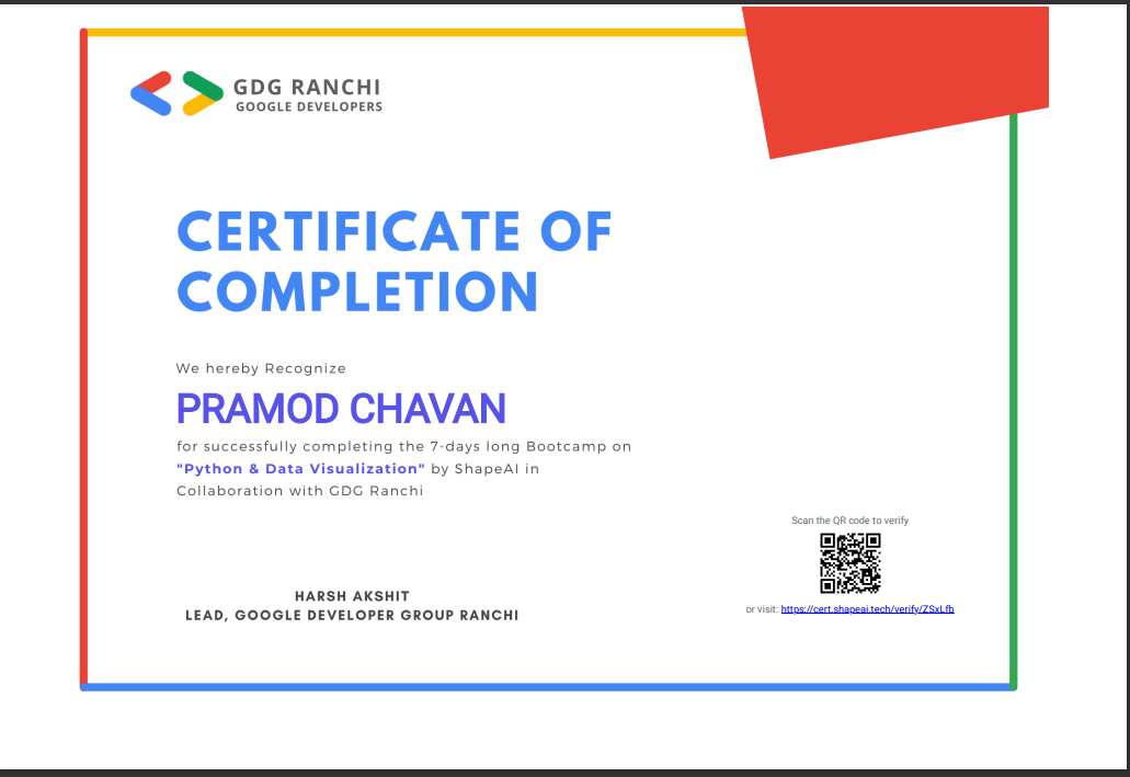 Python & Data Visualization Bootcamp — ShapeAI / GDG Ranchi
