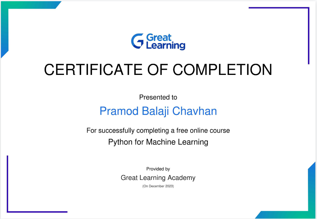 Python for Machine Learning — Great Learning Academy