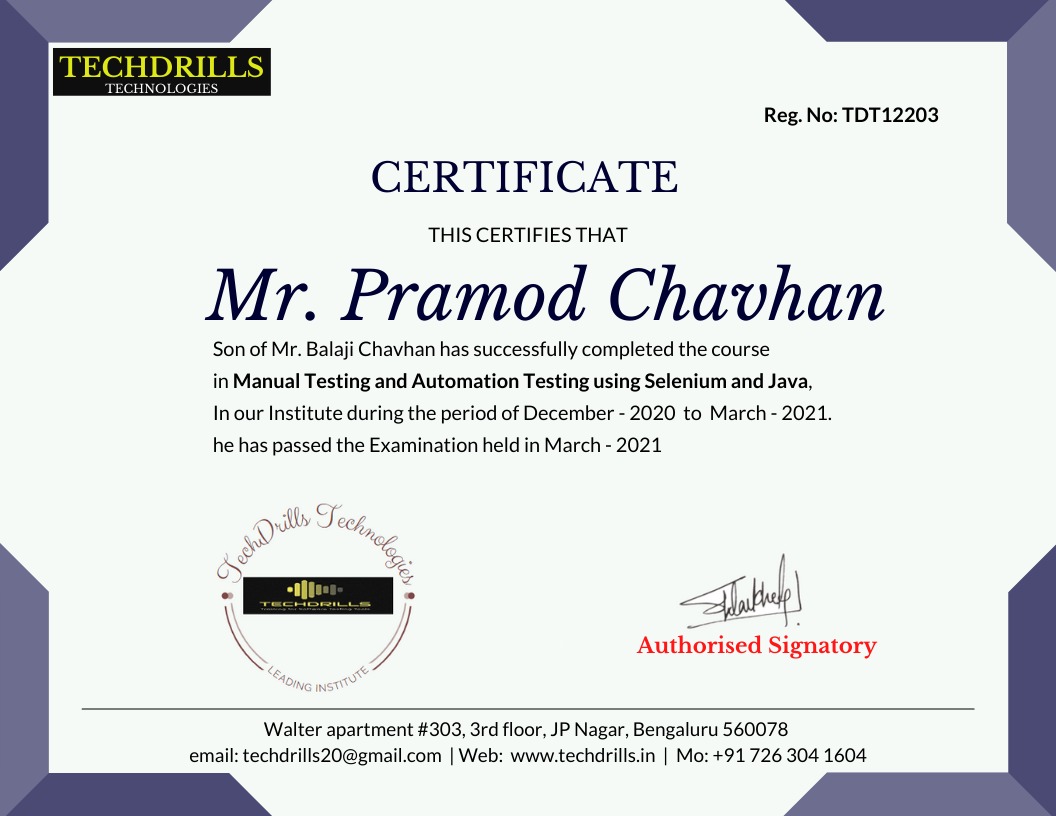 Manual & Automation Testing (Selenium & Java) — TechDrills